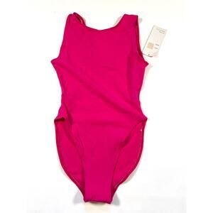 VINTAGE WOMENS BODY FLEX HOT PINK BODYSUIT SIZE M
